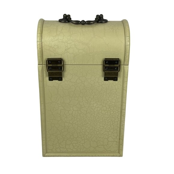 Wine Storage Case Box Beige Wood 2-Bottle Olive Oil Logo - Picture 4 of 9